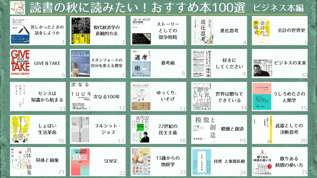 読書の秋におすすめの本100選【ビジネス書編】
